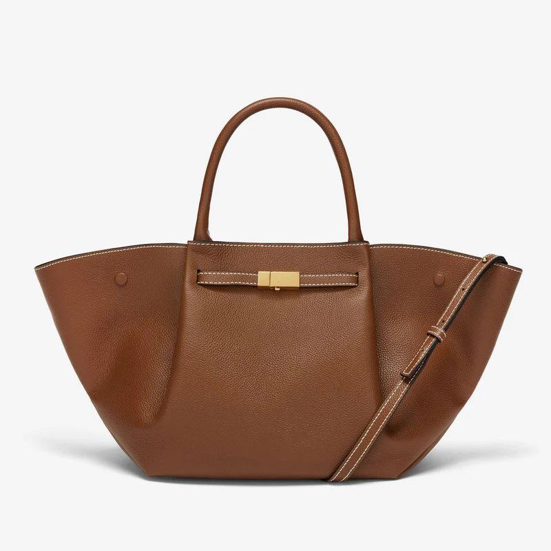 Demellier wing bag leather shoulder portable tote bag premium sense women's bag large capacity commuter dumpling bag