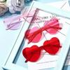 2026 Women Colors Polycarbonate Heart Shape Tinted Party Sunglasses Girls Vintage UV400 Colors Rimless Polarized Sun Glasses