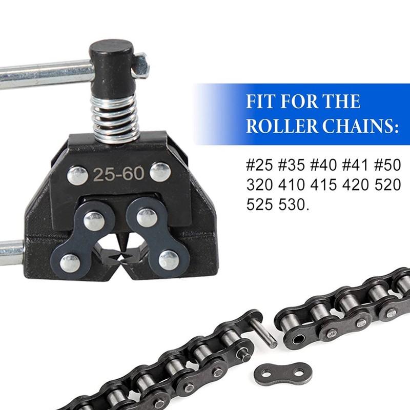 #25-60 Roller Chain Breaker Detacher Cutter Tool for #25#35#41#40#50#60 415H,428H, 520,530 Motorcycle Bicycle Go Kart ATV