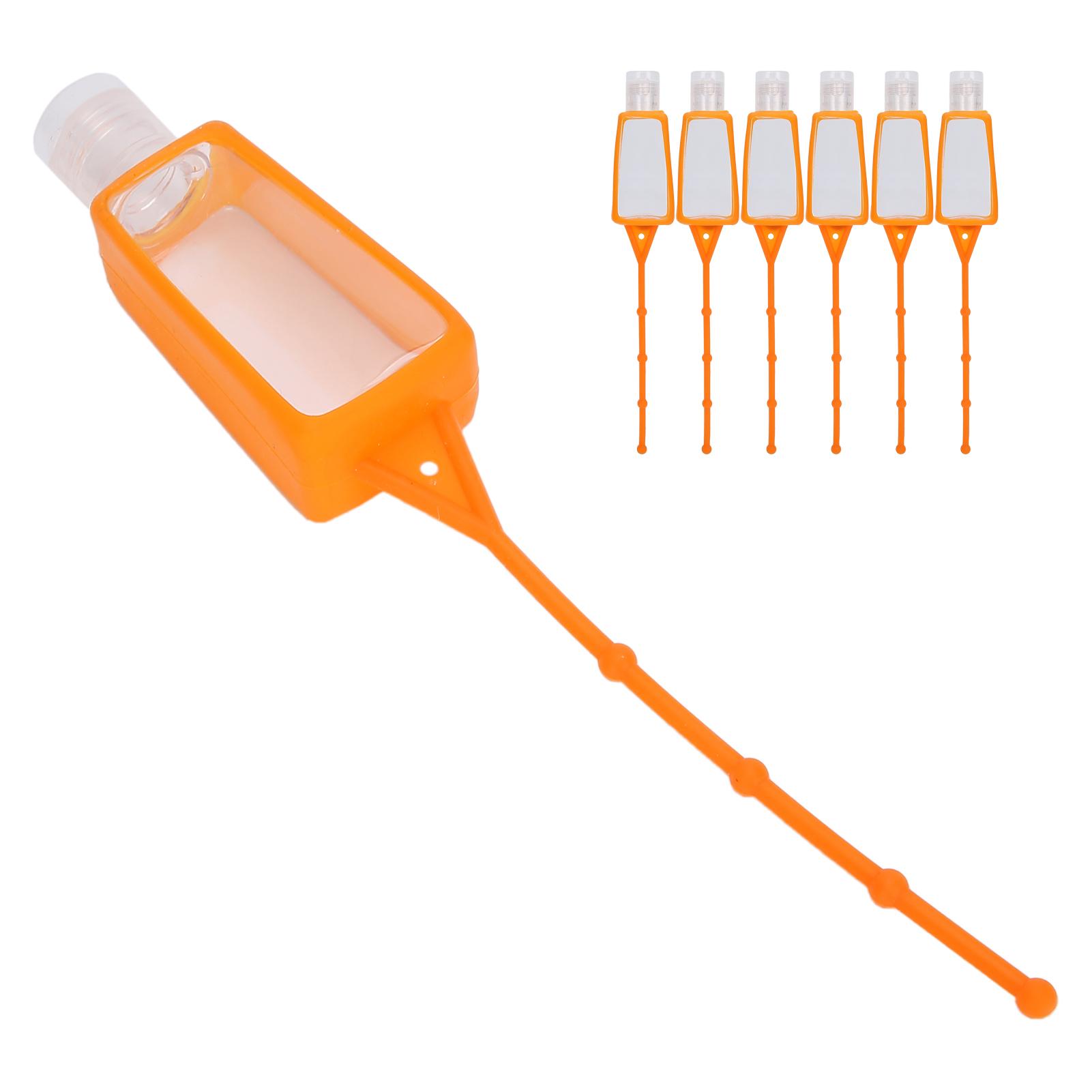 7pcs Portable Liquid Soap Bottle With Silicone Sleeve   Empty Travel Bottle Set 30ml x 7pcs(Rectangular Bottle Orange Holder )