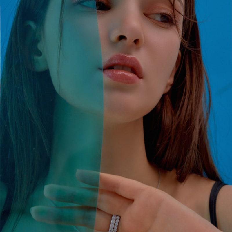 MACIER 2.5MM Prong Setting Tennis Ring (Silver)