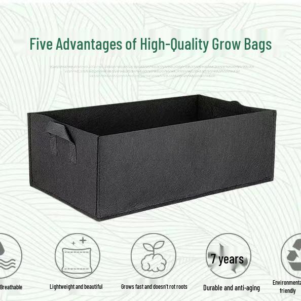 Rectangular Multi-Grid Felt Planter Bag for Vegetables and Flowers