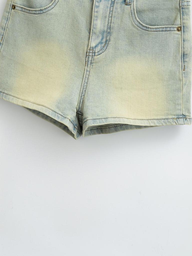Women's High-Waisted Elastic A-Line American Retro Denim Shorts - Spring & Autumn