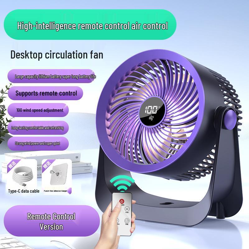 Compact Digital Display Wall-Mounted Desktop Fan with Light for Home, Dorm, or Office