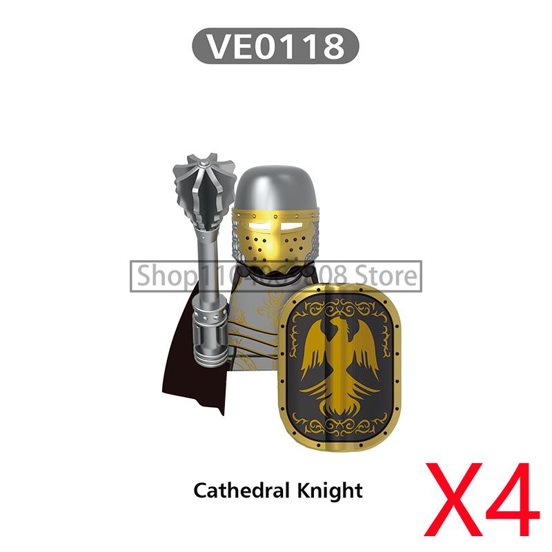 MOC Medieval Military Figures Building Blocks Castle Militia Soldier Dragon Gothic Knight Helmets Swords Shield Bricks Toys N06