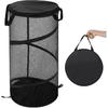 BATTOO Large Collapsible Laundry Basket with Lid Foldable Mesh Pop Up Hamper with Handles for Laundry Room, Bathroom, Kids Room, College Dorm,
