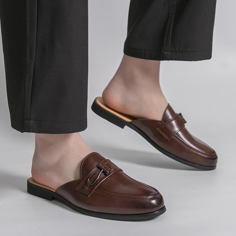 Men Closed Toe Half Slippers Summer Casual Mules Breathable Walking Sandals Big Size Outdoor Shoes