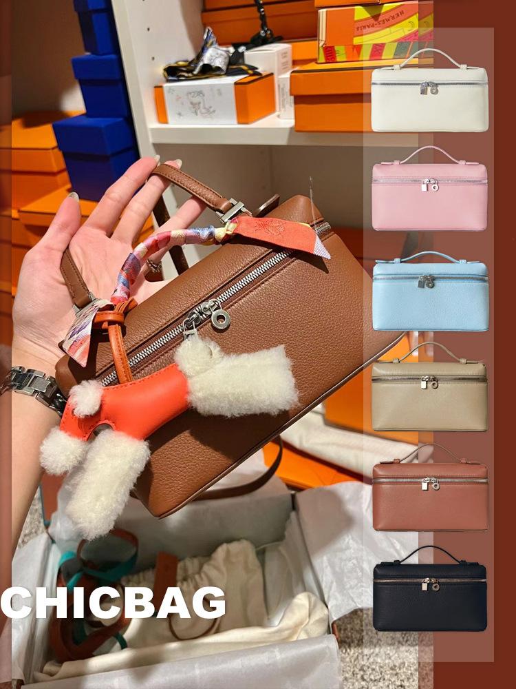 Leather Handbag Female, Versatile Shoulder Crossbody Lychee Pattern Calfskin Bag Hair