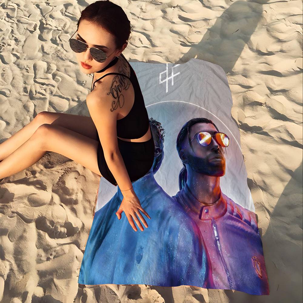 PNL QLF rapper singer Anime Beach Swimming Towel Soft Absorbent Washcloth Children's Gifts for Kids Travel Camping Gym