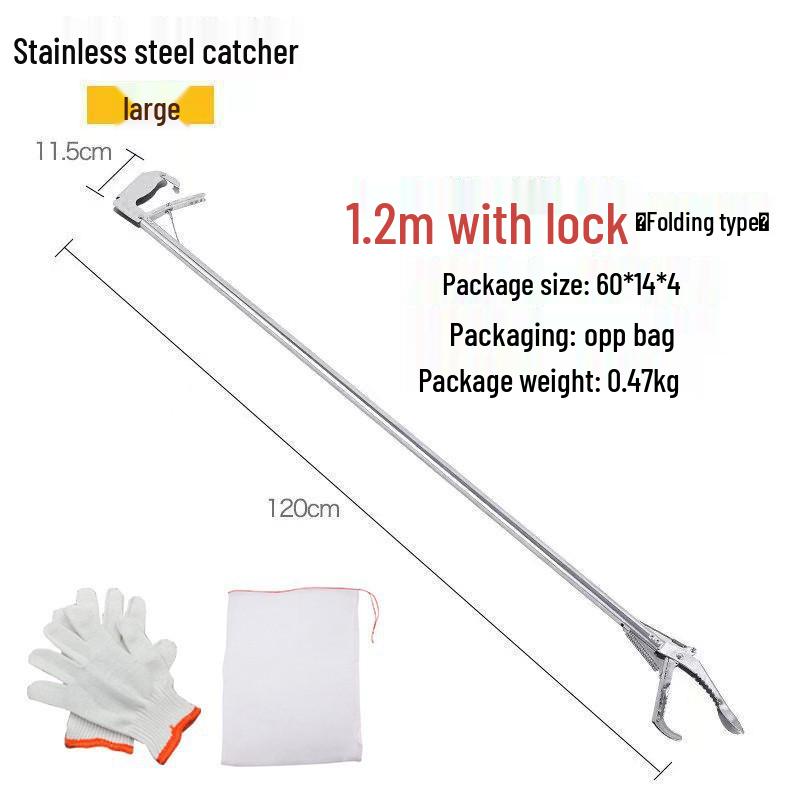 Telescopic Stainless Steel Fish, Shrimp, and Eel Catcher Hook