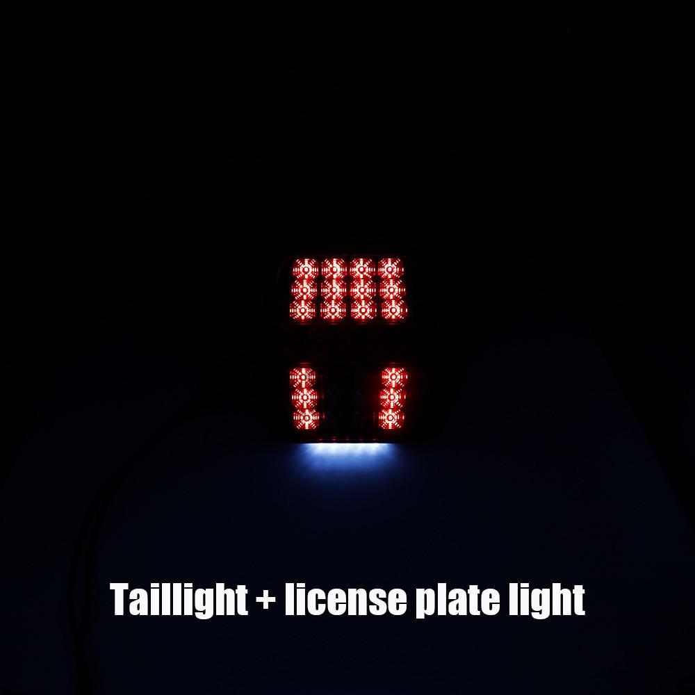 2pcs 12V 24V 39 LED Tail Light Combination Stop Turn Signal Light Trailer Tail License Plate Lamp Truck Rear Lamp Waterproof