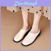 Elegant 2024 Women's Korean Style Square Toe Pu Leather Flat Shoes With Comfortable Fit