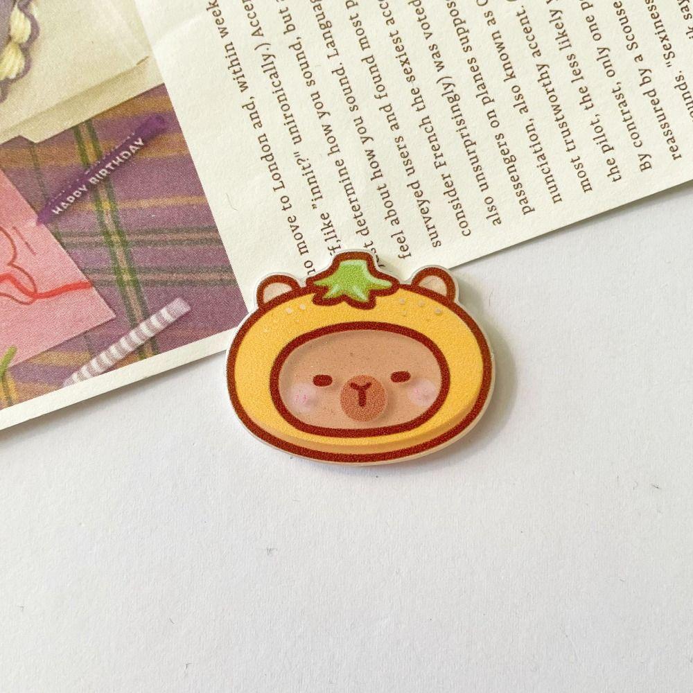 Cartoon Cute Capybara Brooch Clothes Accessories Animals Brooch Cute Bag Pin  Kids