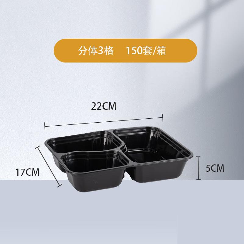 Yinmai 3-Compartment Disposable Meal Prep Containers with Lids