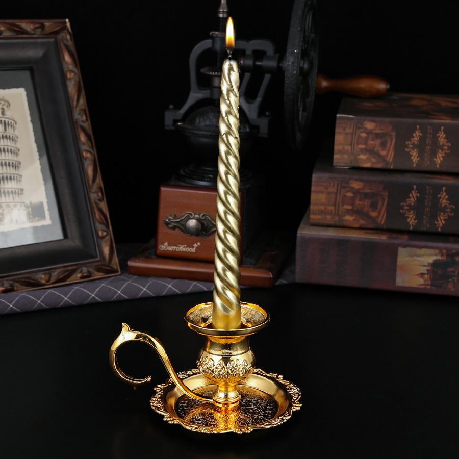 European rose candle candle holder metal crafts high-grade European alloy candle holder home decoration candlelight dinner
