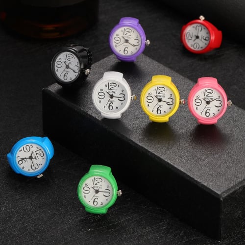 Lancardo Round Ring Watch, One Size Fits All, with Lid Cover, for Men and Women, Analog, Easy To Read, Daily Accessory, Commuting, Christmas Gift, Bir