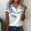 Women's 3D T-shirt Summer Women's Short V-neck Women's White Women's T-shirt