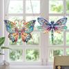 2pcs 2D Flat DIY Rhinestone Diamond Art Window Pendants Special Shape Diamond Painting Set Window Hanging Art for Home Decor