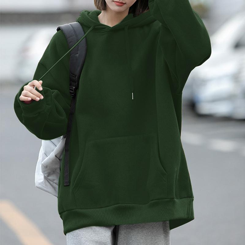 

ZANZEA Женские повседневные толстовки с длинным рукавом M зелёный