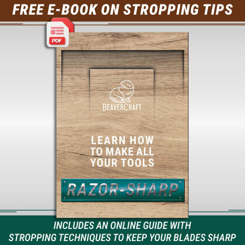 BeaverCraft LS6P1 Leather Strop Kit with Sharpening Abrasives, Knife Stropping Block, 35.5 Cm, Knife Sharpener, Leather Strop for Knife Stropping Kit