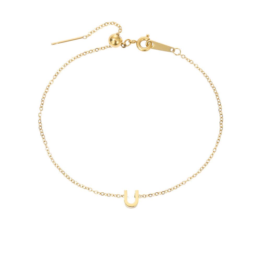 Gold-Plated Titanium Steel DIY Name Bracelet for Women – Versatile, Elegant Gift Jewelry