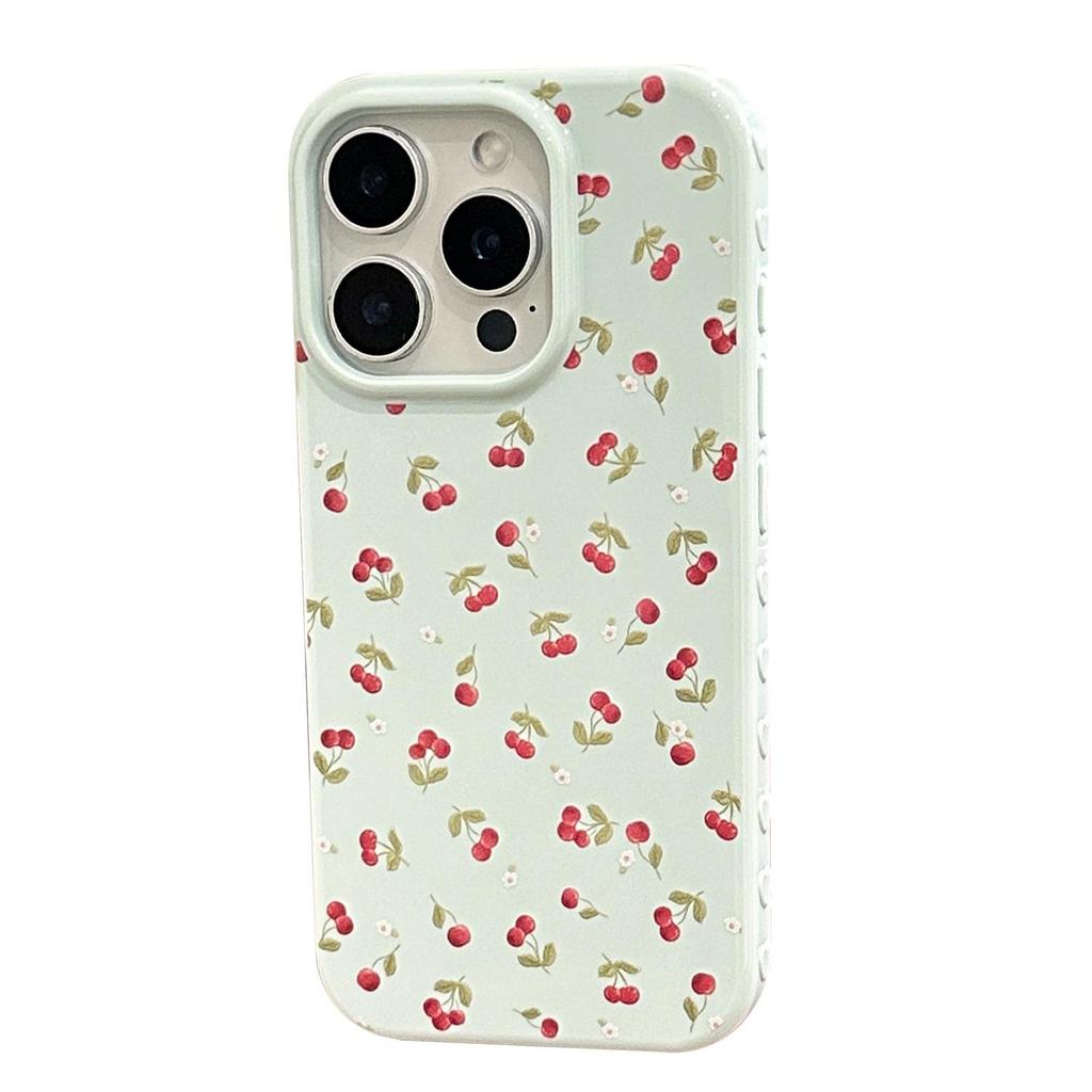 Little Fresh Mint Cherry Phone Case for iPhone 17, iPhone 17 Pro Max