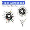 41pcs Car Terminal Removal Kit Box Wire Plug Connector Extractor Puller Release Pin Extractor Set Automotive Repair Tools