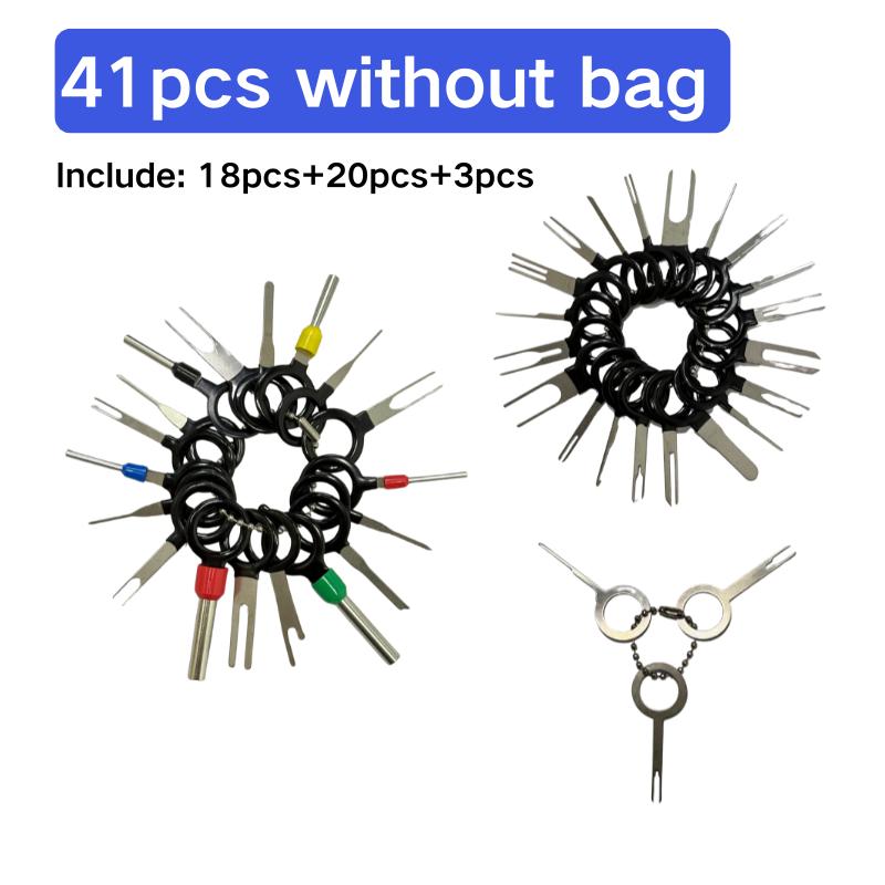 41pcs Car Terminal Removal Kit Box Wire Plug Connector Extractor Puller Release Pin Extractor Set Automotive Repair Tools