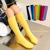 Kids Cotton Striped Knee High Socks Fashion Simple Solid Calf Length Socks For Boys And Girls Children