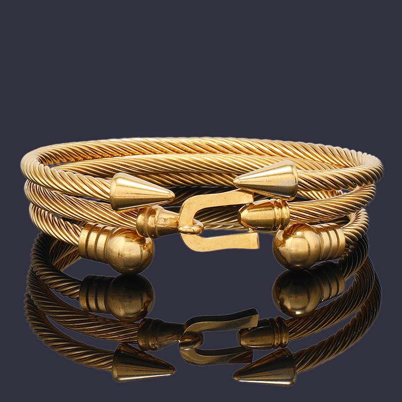 3pcs Luxury Stainless Steel Arrow Cuff Man Bracelet Women Jewelry Sets Couple Gift