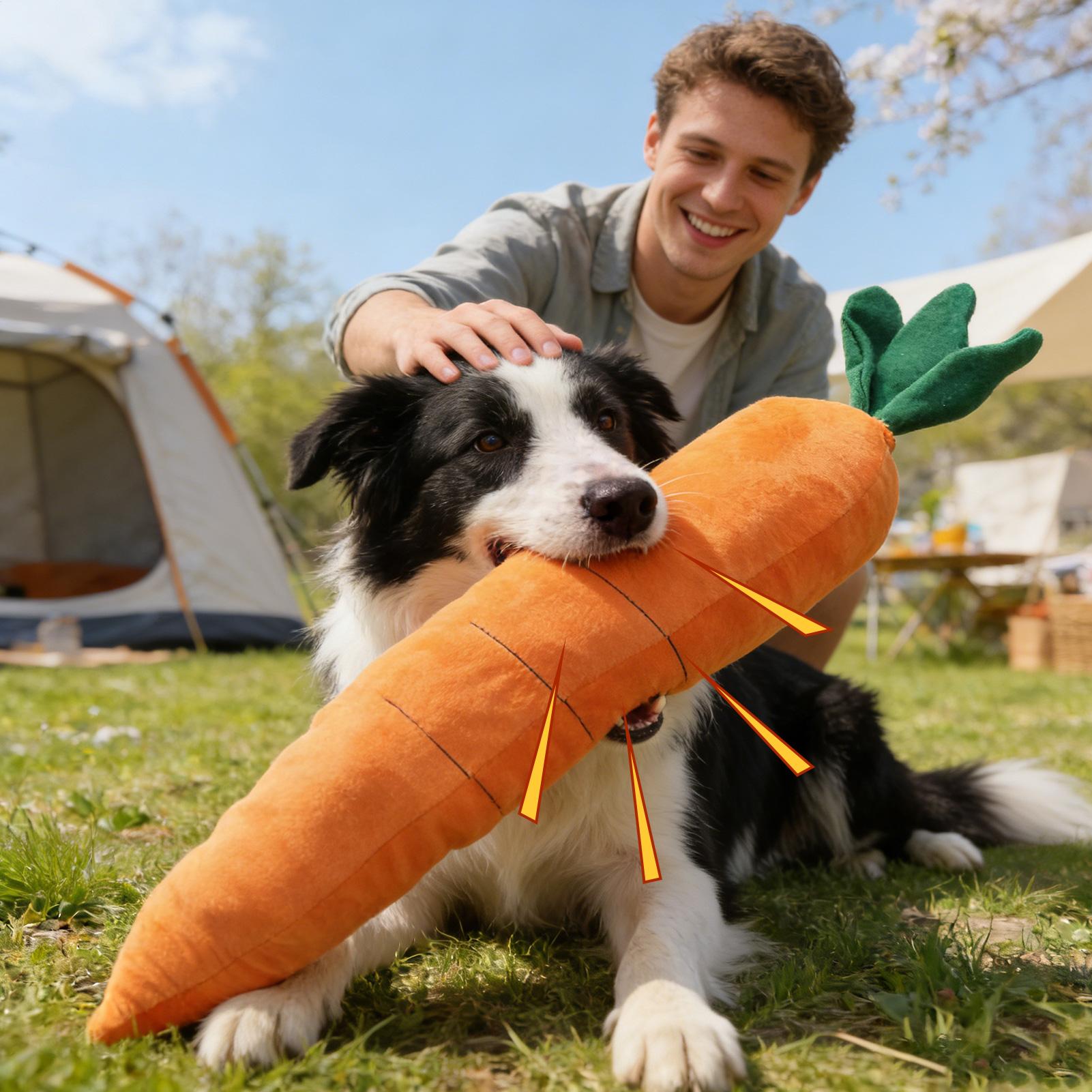 Dog Toy Pet Carrot Plush Toy Vegetable Chew Toy for Small Medium Large Dogs Pet Sound Playing Toy Dog Accessories China Mainland