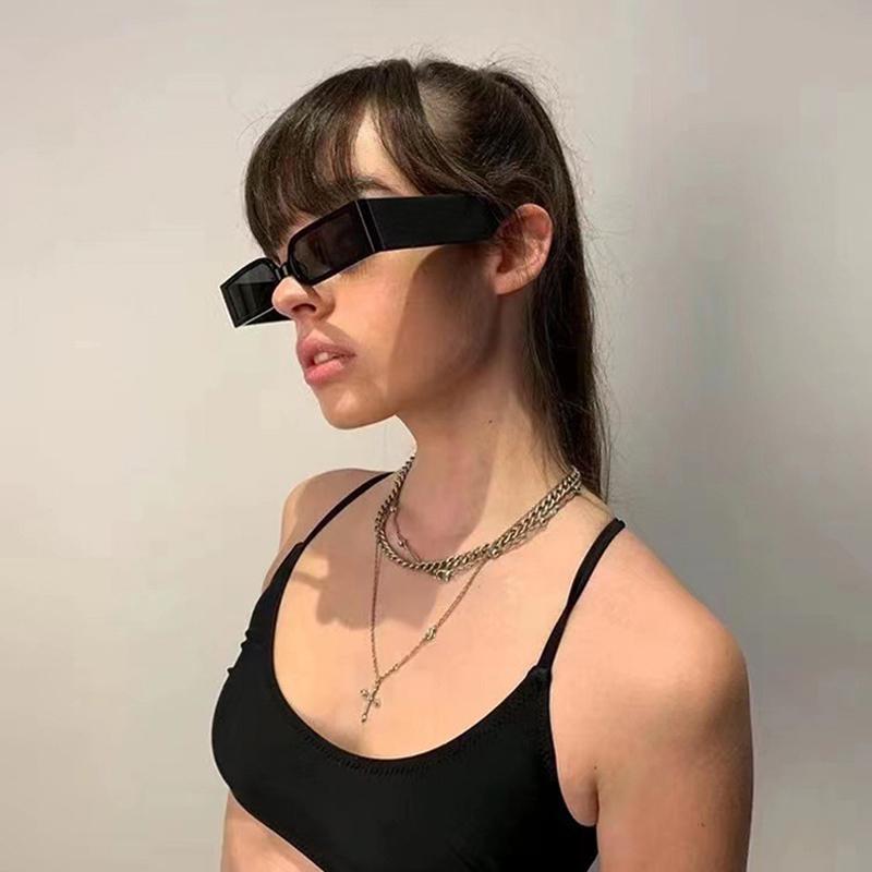 Rectangle Vintage Sunglasses Woman Personality Small Frame Punk Sun Glasses Female Fashion Retro Square Steampunk Shades