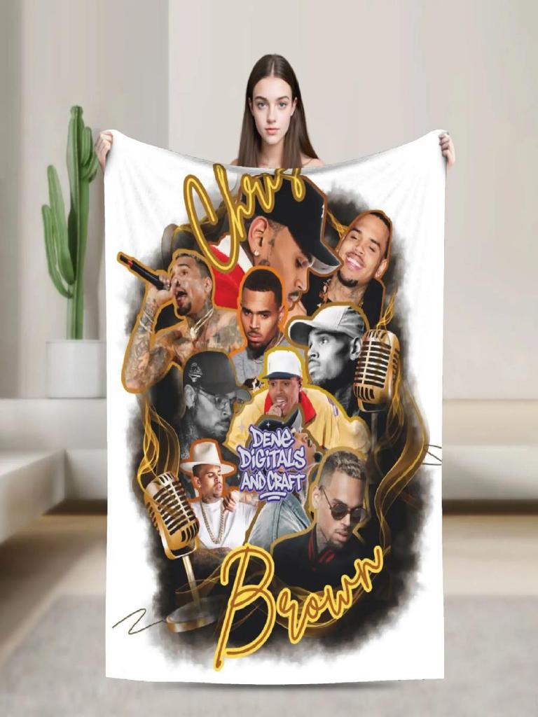 Chris Brown Qualitäts Weiche Warme Decke für Kinder Winter Heimdeko Street Trend Tagesdecke Gemütliche Decke für Wohnzimmer Bett