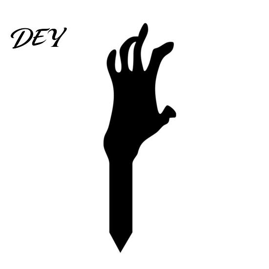 Outdoor Horror Theme Decor Skeleton Hand Garden Stake, Halloween Spooky Yard Sign, Creepy Stakes Acrylic Black Scary Decoration for Lawn Front