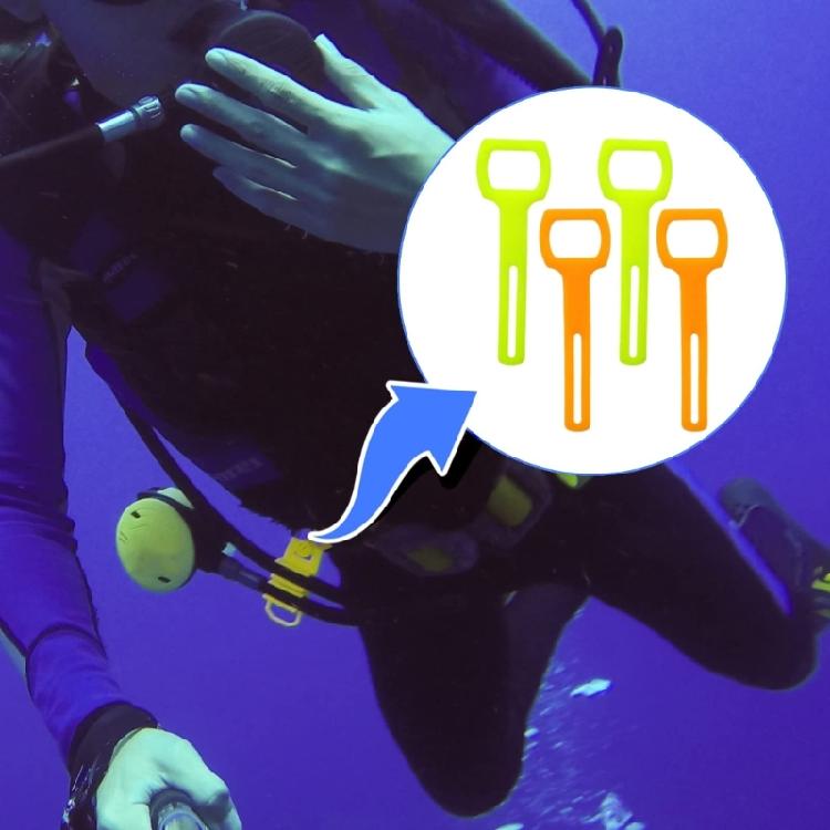 4pcs Adjustable Diving Strap Silicones Regulator Octopuses Wrap Holder for Ocean Diving and Snorkeling