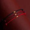 Handcraft Lucky Red Rope Bracelet with Gold Beads Adjustable Length Handchain Bracelets for Women Wrist Wrap Bracelets