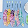 6pcs Diamond Painting Bookmark Feather Bookmark Home Office School Classroom Crystal Pendant Bookmark 5D Diamond Painting