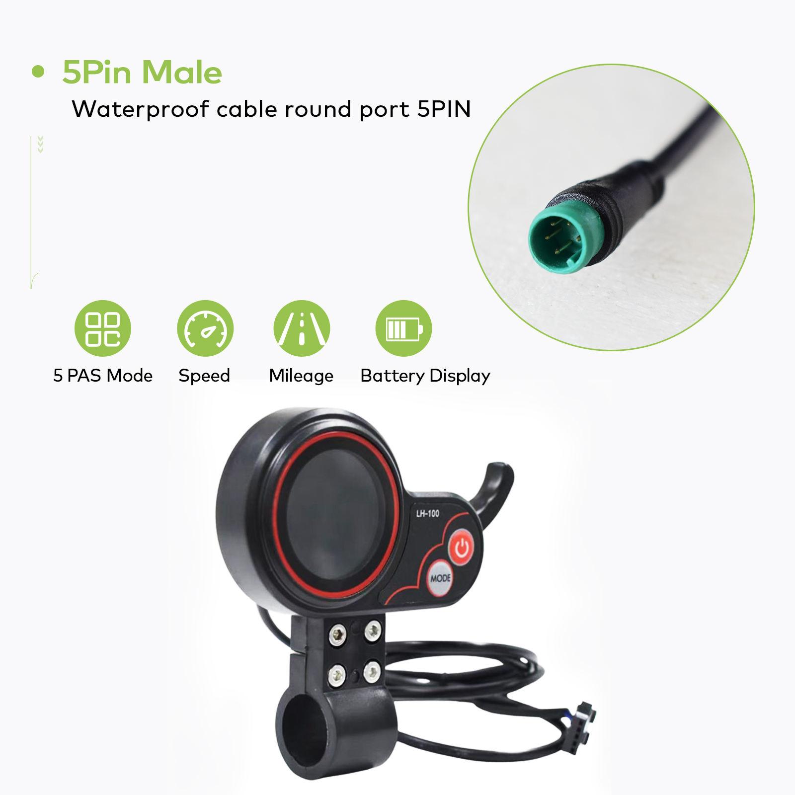 Bicycle Computer Accessories Parts LH-100 Electric Scooter Display with Built-in USB Port, Speed/Battery Display & 5 Speed Modes