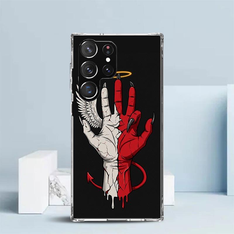 

Angel Wings Devil Bad Soft Cover for Samsung Galaxy S25 Edge S26 S24 S23 Ultra Phone Case S22 S21 Plus S20 FE Print Pattern Shel Samsung S21 Plus