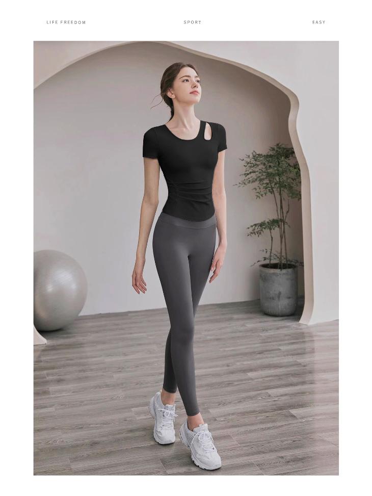 Plus Size Women's Quick-Dry Short-Sleeve Yoga & Fitness T-Shirt for Running & Training - Summer