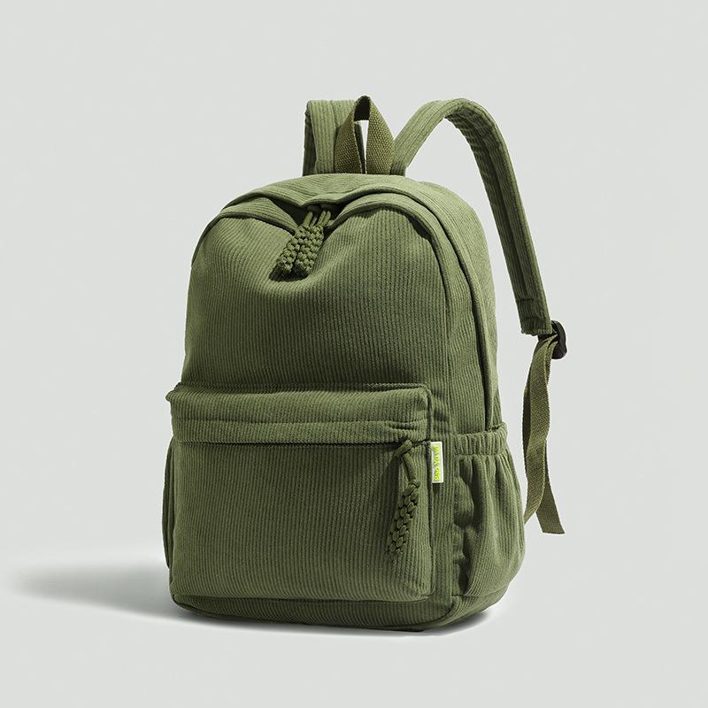 Neutral Corduroy Backpack Large Capacity Backpacks Stylish Versatile Color Optis Casual Daypack for Daily Use School or Travel
