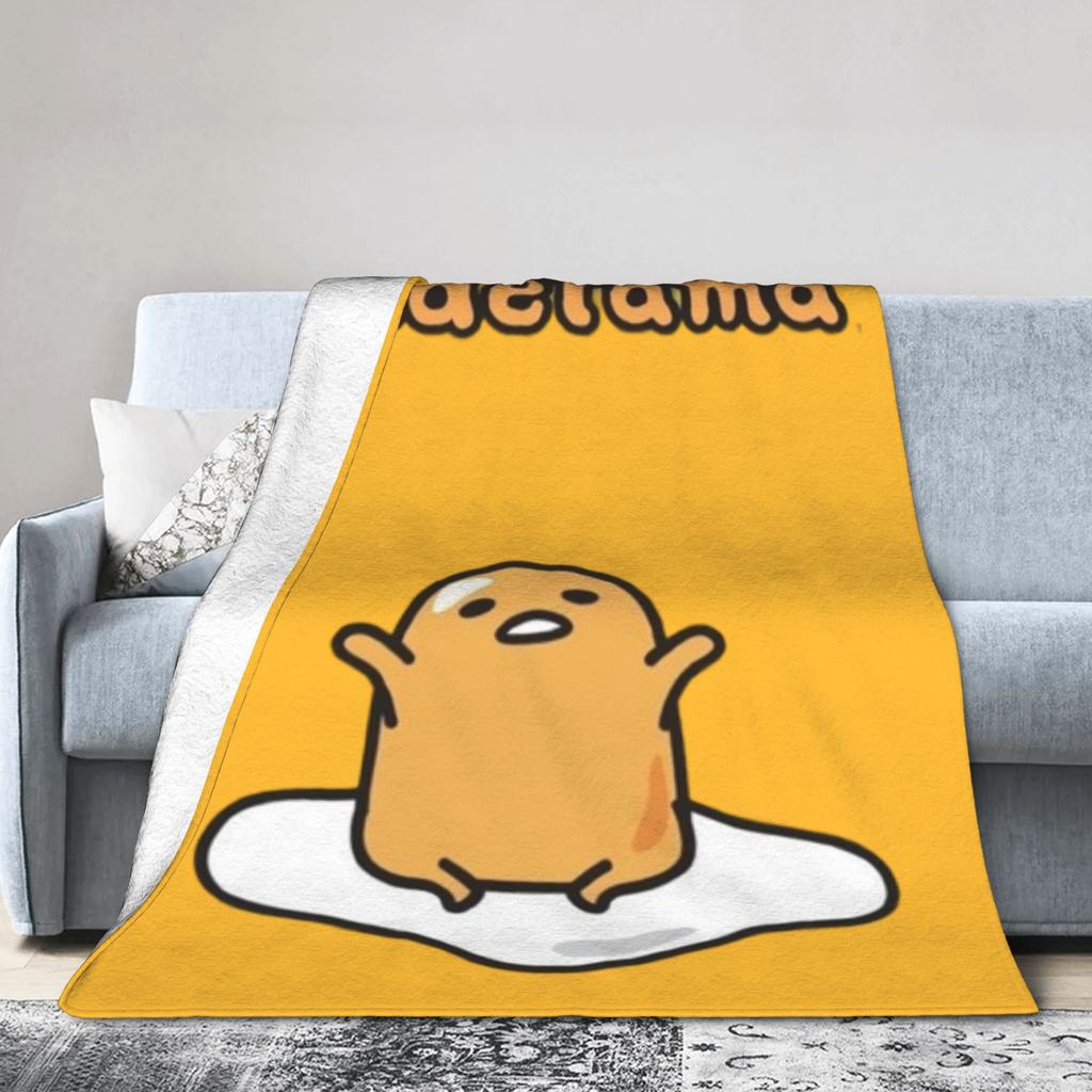 Gudetama Uovo Pigro Coperta Cartone Animato Coperta Plaid in Flanella Estiva per Aria Condizionata Personalizzata Ultra-Morbida Calda Copriletto,
