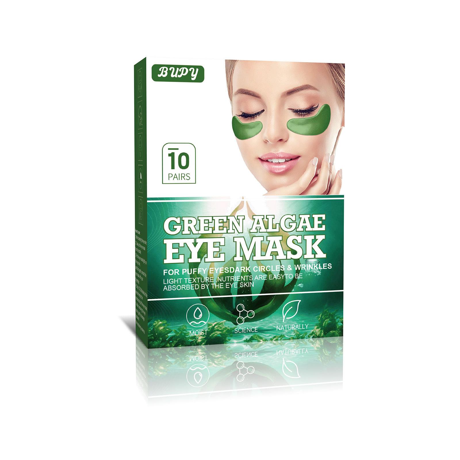 

Маска для глаз с зелеными водорослями, устраняющая мелкие морщинки, темные круги под глазами, мешки под глазами, увлажняющая гелевая маска для глаз с эффектом панды 10pcs