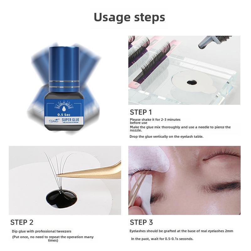 Quick-Drying, Long-Lasting, Gentle, Non-Irritating Soft-State Eyelash Extension Glue for Self-Grafting.