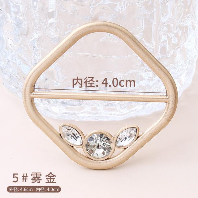 T-Shirt Saum Geknoteter Broschenring Kleidung Accessoires Mode Perlen Taille Metall Ecke Geknoteter Verschluss Seidenschal Hemden Schnallen