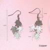 French New Style Fresh Leaf-shaped Tassel Earrings