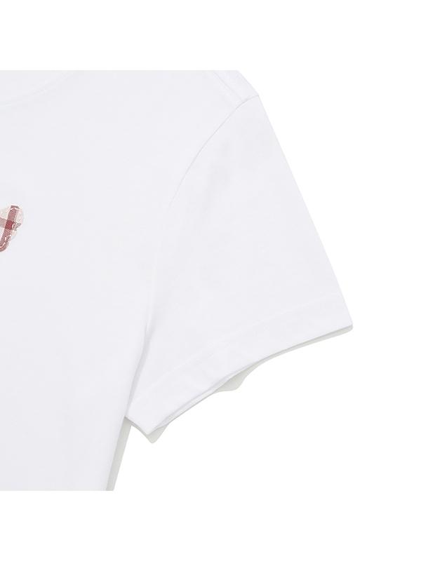 KIRSH Cheek Check 72 Patchwork T-Shirt [White]