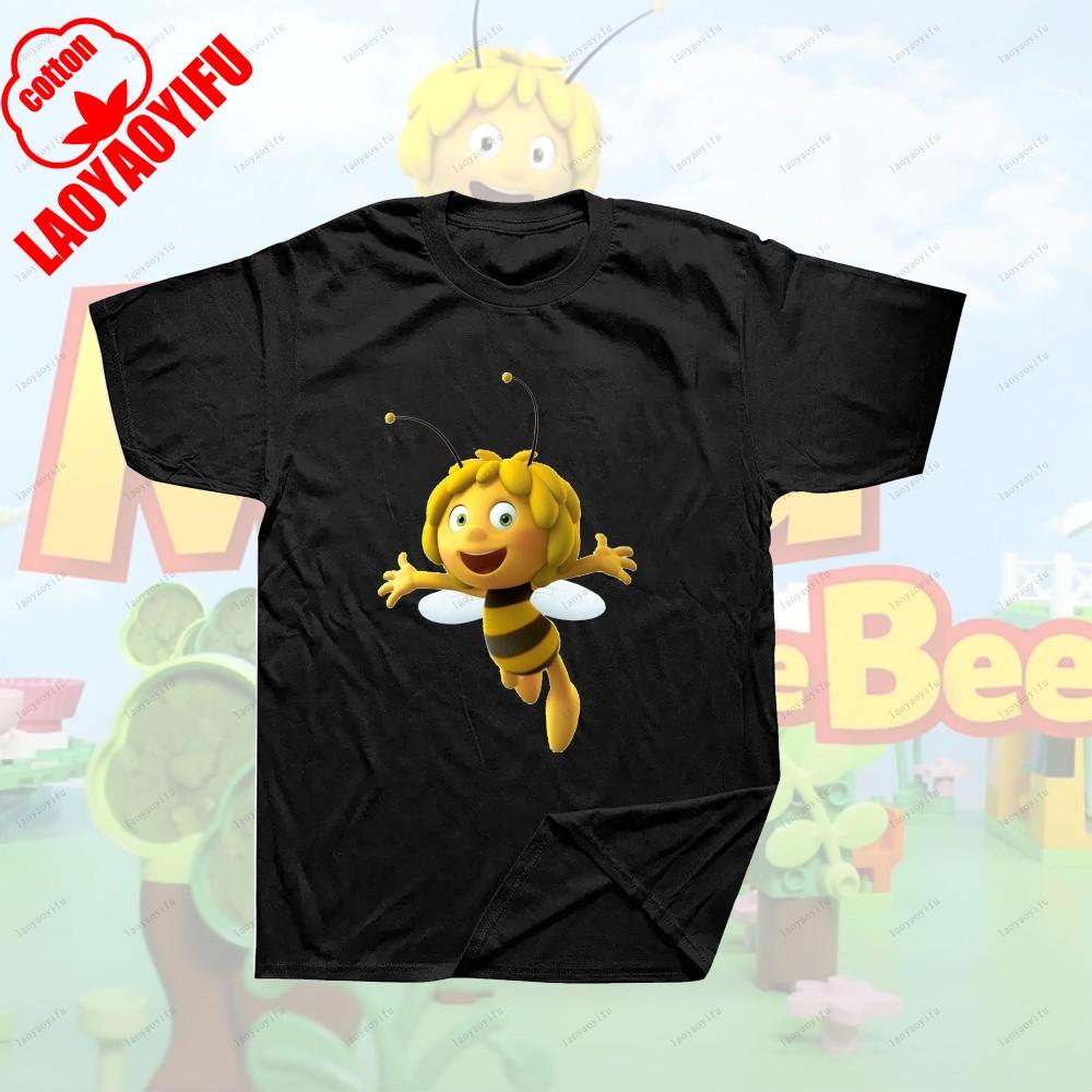Maya The Bee Movie Cartoon Character T-shirts Maya The Bee Movie Kawaii Cartoons T Shirt Summer Breathable Camisetas