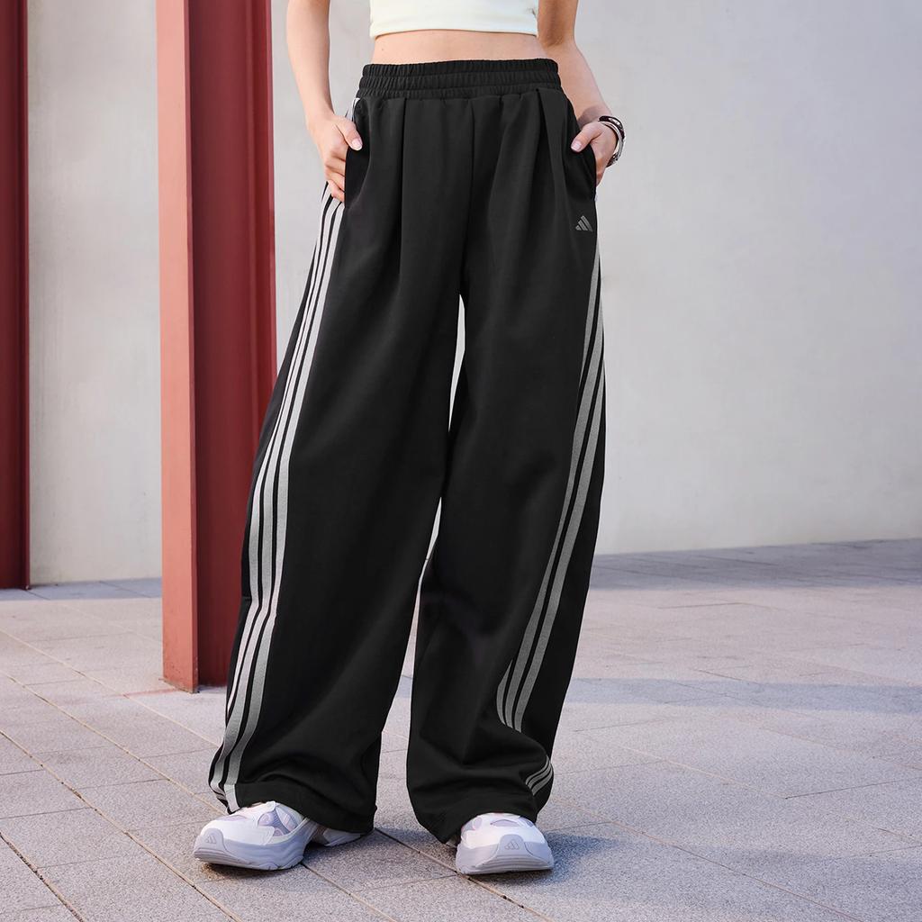 Adidas Dance Interlock Pant Three Stripe Loose Fit Banana Pants Twisted Drawstring Casual Pants Women pants KR7594