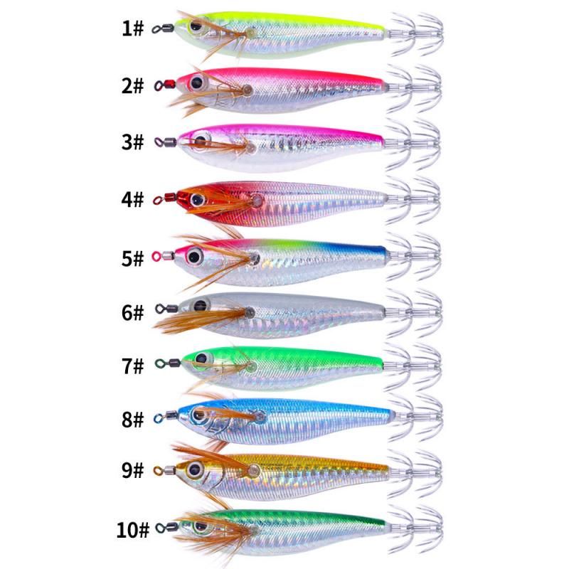 Luminous Squid Hook Hard Bait10CM9GHorizontal Luminous Bionic Wood Shrimp Fake Bait Sea Fishing Freshwater Fishing Special